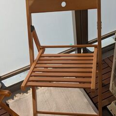 7月26日まで｜IKEA 折りたたみチェア2脚セット クッション付き ナチュラルカラーの画像