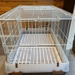 小動物ケージ(フェレット、モルモット、うさぎ) うさぎのカンタンおそうじケージ ブラウン ワイドの画像