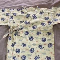 男の子向け　80cm 龍の柄の甚平 ドラゴン じんべい ベージュ 夏祭りの画像