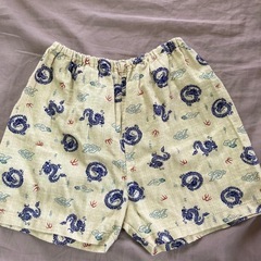 男の子向け　80cm 龍の柄の甚平 ドラゴン じんべい ベージュ 夏祭りの画像