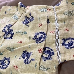 男の子向け　80cm 龍の柄の甚平 ドラゴン じんべい ベージュ 夏祭りの画像