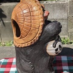 ■信楽焼 タヌキ★20号 開運たぬき★高さ約65ｃｍ 陶器製 狸 置物 縁起物◎金運 開運 勝負運 魔除け 商売繁盛◎の画像