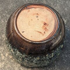 ■旧家蔵出し！ナマコ調★淡い八角形の火鉢 めだか鉢にお勧め★サイズ（約）直径40㎝ 高さ30㎝ 口径28㎝◎の画像