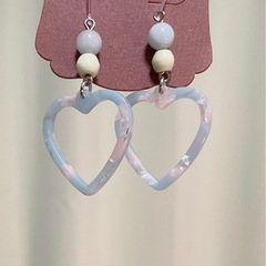 ジェイドハート樹脂ピアス（ブルー）の画像