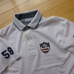 ★ハッシュパピー★Hush Puppies★ポロシャツ★ホワイト★Ｌ★の画像