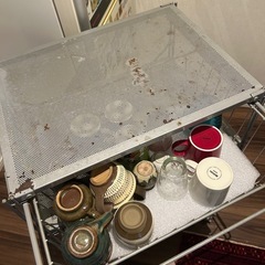 【世田谷区】無印良品　スチールワゴン　スタッキングシェルフの画像