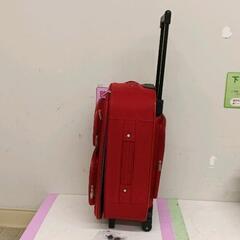 0721-005 布地キャリーケース　赤　鍵付きの画像