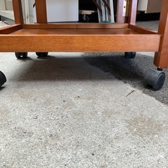 I2507-526 フクダクラフト 木製キッチンワゴン キャスター付き 片側バタフライ式 中古の画像