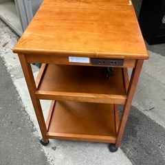I2507-526 フクダクラフト 木製キッチンワゴン キャスター付き 片側バタフライ式 中古の画像
