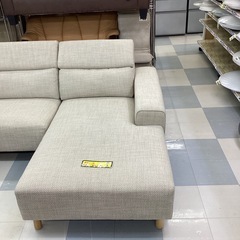 🛋️春日市🛋️3Pカウチソファ🛋️ソファ🛋️ファブリック材🛋️3人🛋️クリーム色🛋️ゆったり🛋️定価79,800円🛋️N o1814の画像