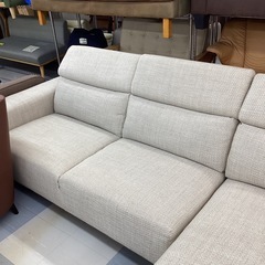 🛋️春日市🛋️3Pカウチソファ🛋️ソファ🛋️ファブリック材🛋️3人🛋️クリーム色🛋️ゆったり🛋️定価79,800円🛋️N o1814の画像