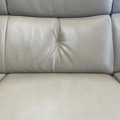 【3人掛け】カリモク　本革ソファ　 　ロング（ZU4628）+左肘シェーズロング（ZU4649）　定価約40万円 の画像