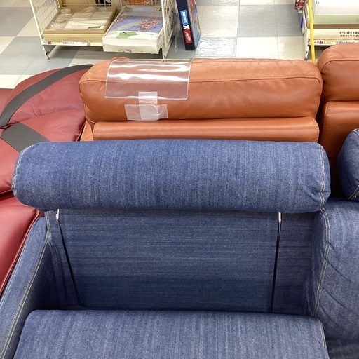 ?️お値下げ致しました?️2Pソファ?️無印良品?️無印?️ヘッドレス付き?️デニム生地?️2人?️定価91,900円?️N o182
