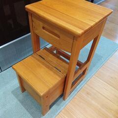 家具調踏み台　収納付椅子の画像