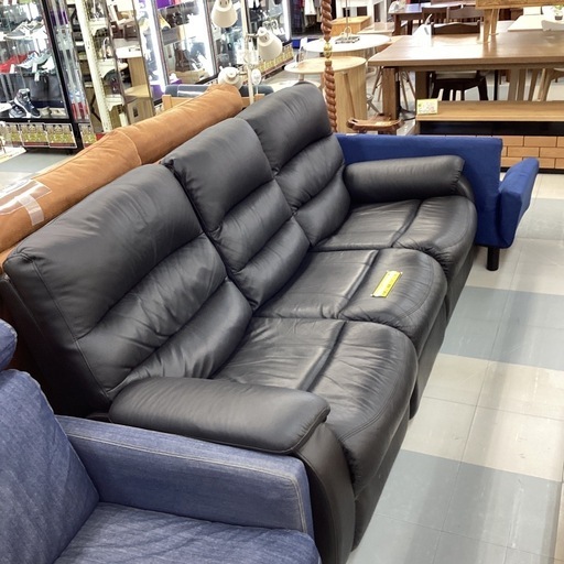 春日市?️3P本革電動ソファ?️NITORI?️ニトリ?️本革?️黒色?️電動?️3人?️定価179,800円?️N o1849