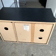 I2507-527 TVボード 収納付き ブラック 中古の画像