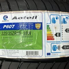 【新品】Aoteli P607 225/35ZR19 19インチ 夏タイヤ 2本 長期保管品 ヴォクシー プリウス等　(STG002)の画像