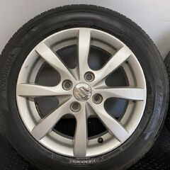 【YOKOHAMA BluEarth 155/65R14】夏タイヤ【スズキ ワゴンR 純正ホイール 14インチ 4.5J4HPCD100+45】22年製 バリ溝　(STH008)の画像