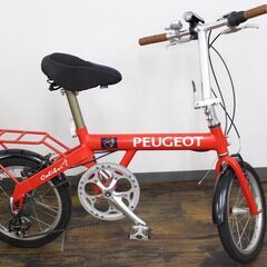 ≪ZR822ジ≫ PEUGEOT/プジョー 折り畳み自転車 colibri/コリブリ 7段階ギア 16インチ 赤/レッド系 サイクリング/通勤 車体/フレームの画像