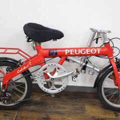 ≪ZR822ジ≫ PEUGEOT/プジョー 折り畳み自転車 colibri/コリブリ 7段階ギア 16インチ 赤/レッド系 サイクリング/通勤 車体/フレームの画像