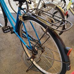 J1112【リユースのサカイ柏店】　asahi　アサヒサイクル　シティサイクル　offiche　ブルー　ダイナモライト　27インチ　★店頭にて試乗可★ 簡易クリーニング済　　 中古自転車 　流山市  松戸市 我孫子市 鎌ヶ谷市 船橋市 守谷市 取手市　の画像