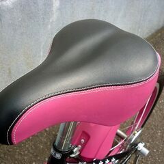 ☆自転車 ジュニアサイクル 18インチ 補助輪付き 変速無し ブラック×ピンク 子ども用 切り替え無し ライト無し 反射板付き 札幌 北20条店の画像