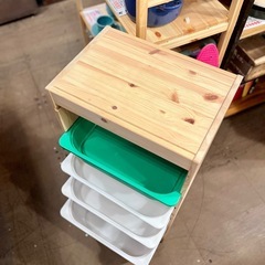 【武蔵小山店】 A　無印良品 無印 MUJI トロファスト IKEA TROFAST イケア 収納ラック おもちゃ収納 キッズ収納 プラスチックボックス 木製ラック 引き出し収納 ナチュラル家具 子供部屋 教材収納 スタッキング収納 小物収納 ラック収納  trofast ラック 子供 子どもの画像