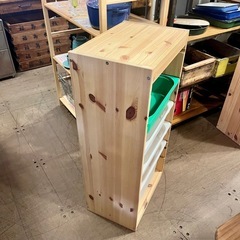 【武蔵小山店】 A　無印良品 無印 MUJI トロファスト IKEA TROFAST イケア 収納ラック おもちゃ収納 キッズ収納 プラスチックボックス 木製ラック 引き出し収納 ナチュラル家具 子供部屋 教材収納 スタッキング収納 小物収納 ラック収納  trofast ラック 子供 子どもの画像