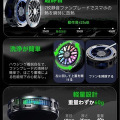 【急速冷却】スマホ用クーラー クリップ＆磁石式 冷却ファン LED温度表示の画像