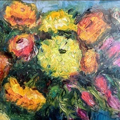 油彩画 花束 S.K.の画像