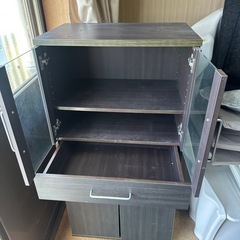 🎉【家具処分セール】食器棚ダークブラウン 600✕400✕1185mmの画像