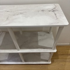 ニトリ　システムラック3段 ワイド(大理石柄 ホワイト)の画像