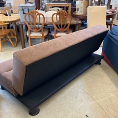T2507-259 ソファーベッド ブラウン ファブリックタイプ② キズ汚れ有りの画像
