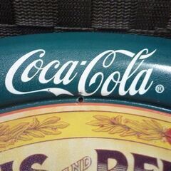 ② Coca-Cola ブリキ 円型トレイ 直径31.5cm グリーン アメリカン雑貨 コカ・コーラ トレイ インテリア雑貨 プレート 飲食店 ガレージ 札幌市東区 新道東店の画像