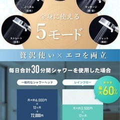 【新品未使用】シャワーヘッド マイクロナノバブル 節水 塩素除去 手元止水 美髪美肌ケアの画像