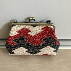 ガマ口財布　ポーチ？　東京スカイツリー　和風柄　の画像