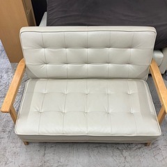 O 2507-533  2人掛けソファ スツール付 キズ汚れ有りの画像