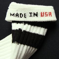 (2737) SkaterSocks (スケーターソックス) ロングソックス 靴下 男女兼用 ソックス チューブソックス Knee high White tube socks with Black stripes style 2 (22インチ) スケボー SK8 SKATE スケートボードの画像
