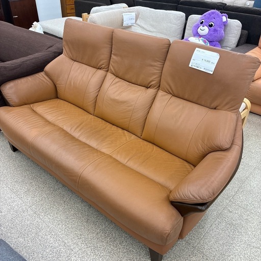 リユースのサカイ東金店　ニトリ３人掛けソファー　茶色　TJ13393