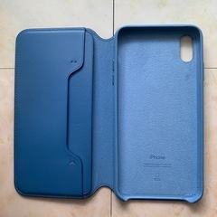 【譲渡済】iPhone Xs Max レザーフォリオケース (コバルトブルー) - 純正品の画像