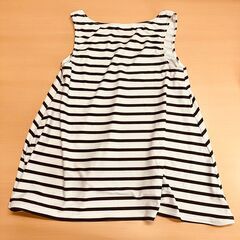 タンクトップ付き セパレートボーダー水着（ホワイト/ブラック）Lサイズの画像