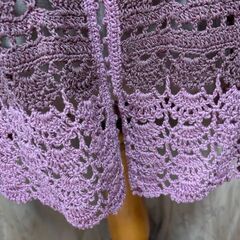 手編み！透かし編みベストカーディガンチュニック a vest; cardigan　hand knittingの画像