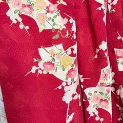 中古◆子ども着物◆昭和レトロ◆子ども女の子◆赤◆の画像