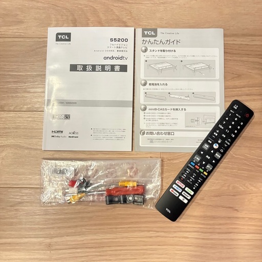 【美品】40インチ 液晶テレビ TCL リモコン,スタンド,説明書あり