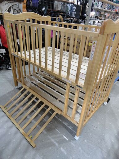 大和屋 ベビーベッド スライド開閉式 下段収納 アネシス 美品【モノ市場東海店】141