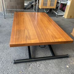 昇降ダイニングテーブル(NEW アクティブ ウォルナット)　No.4149　ニトリ　ブラウン　【リサイクルショップどりーむ荒田店】の画像