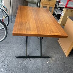 昇降ダイニングテーブル(NEW アクティブ ウォルナット)　No.4149　ニトリ　ブラウン　【リサイクルショップどりーむ荒田店】の画像