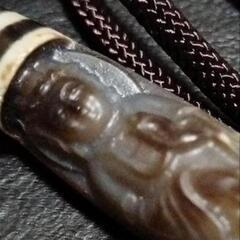 天然石🔹１点物🔹観音菩薩 彫刻🔹天珠ネックレス🔹四眼天珠  L-1の画像