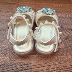 【中古美品】キラキラプリンセスシューズ（ブルー）　16.5cmの画像