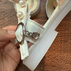 【中古美品】キラキラプリンセスシューズ（ブルー）　16.5cmの画像